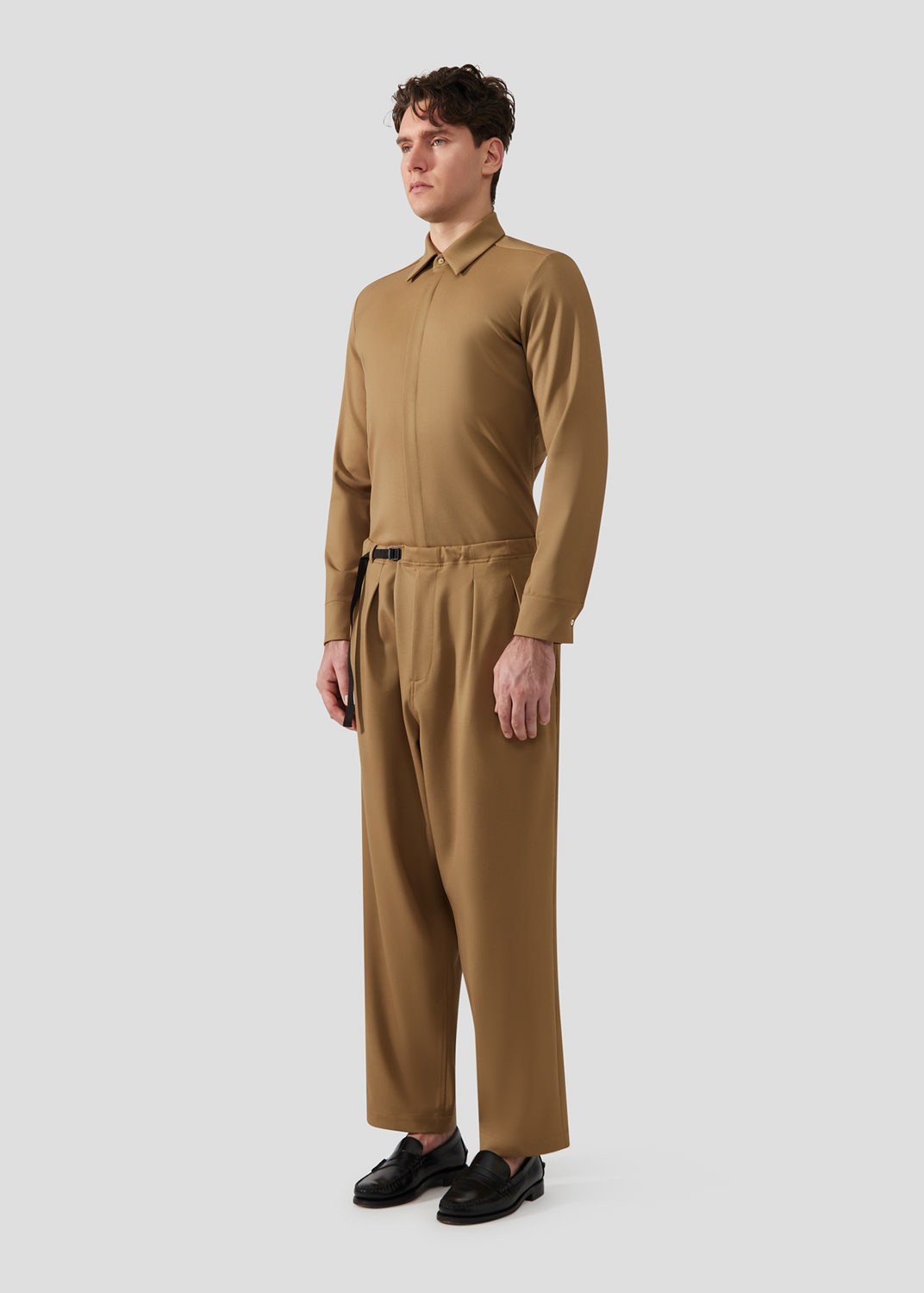 SEVEN GAUGE: CAMEL WOOL TROUSERS