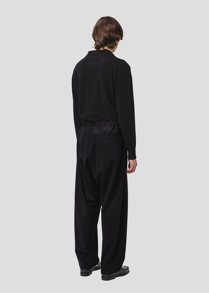 SEVEN GAUGE: BLACK WOOL TROUSERS