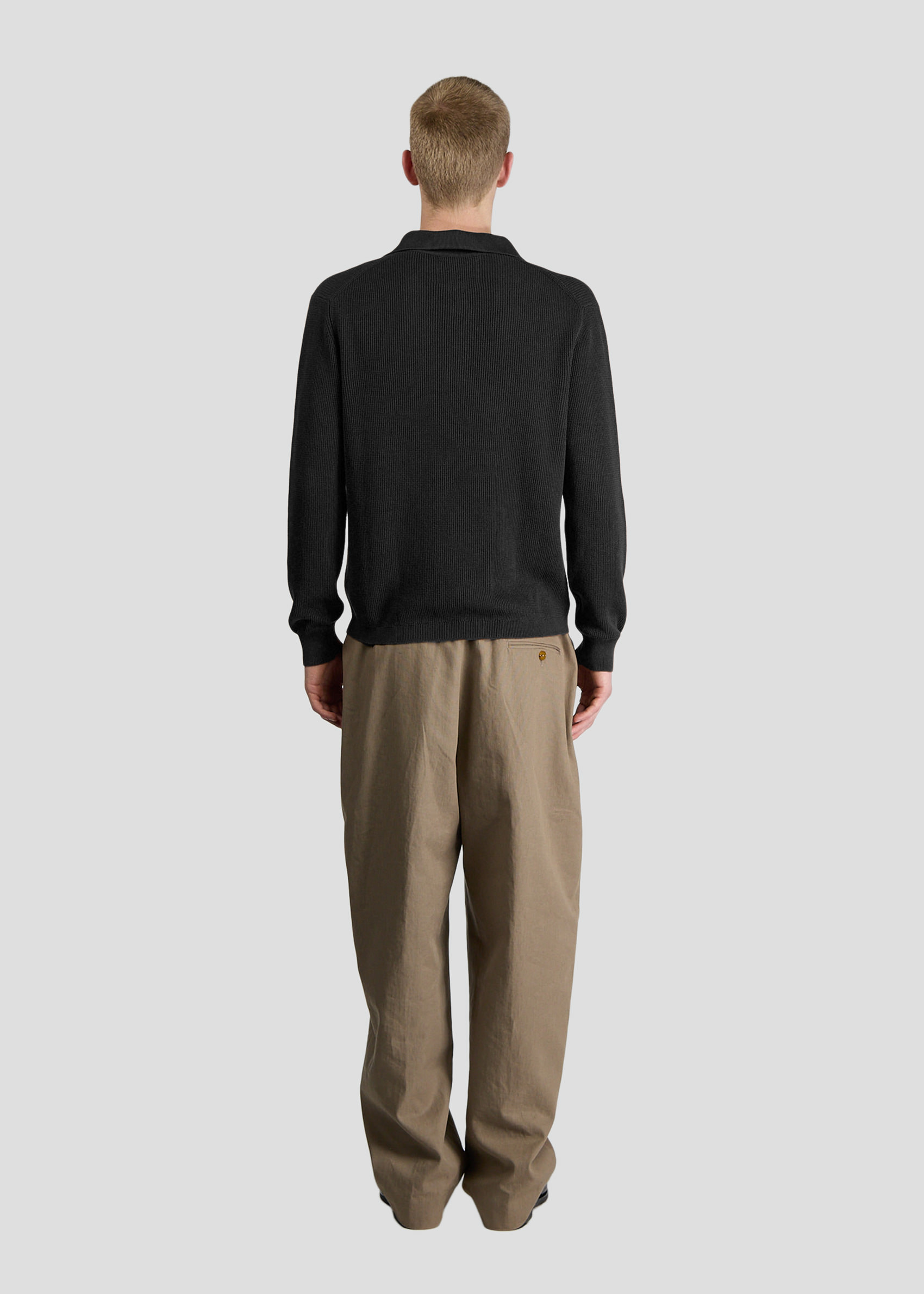 SEVEN GAUGE: POLO COSTA INGLESE IN COTONE LEGGERO NERO