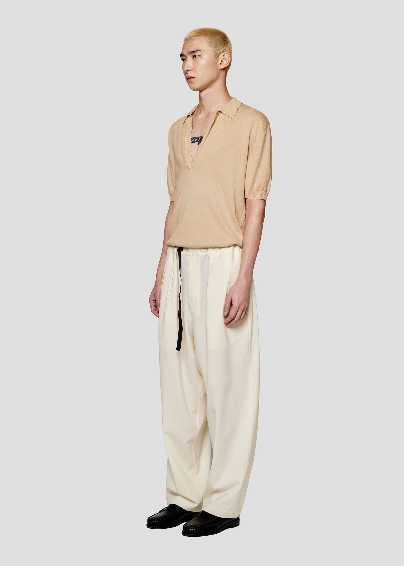 SEVEN GAUGE: POLO MANICA CORTA IN COTONE BEIGE