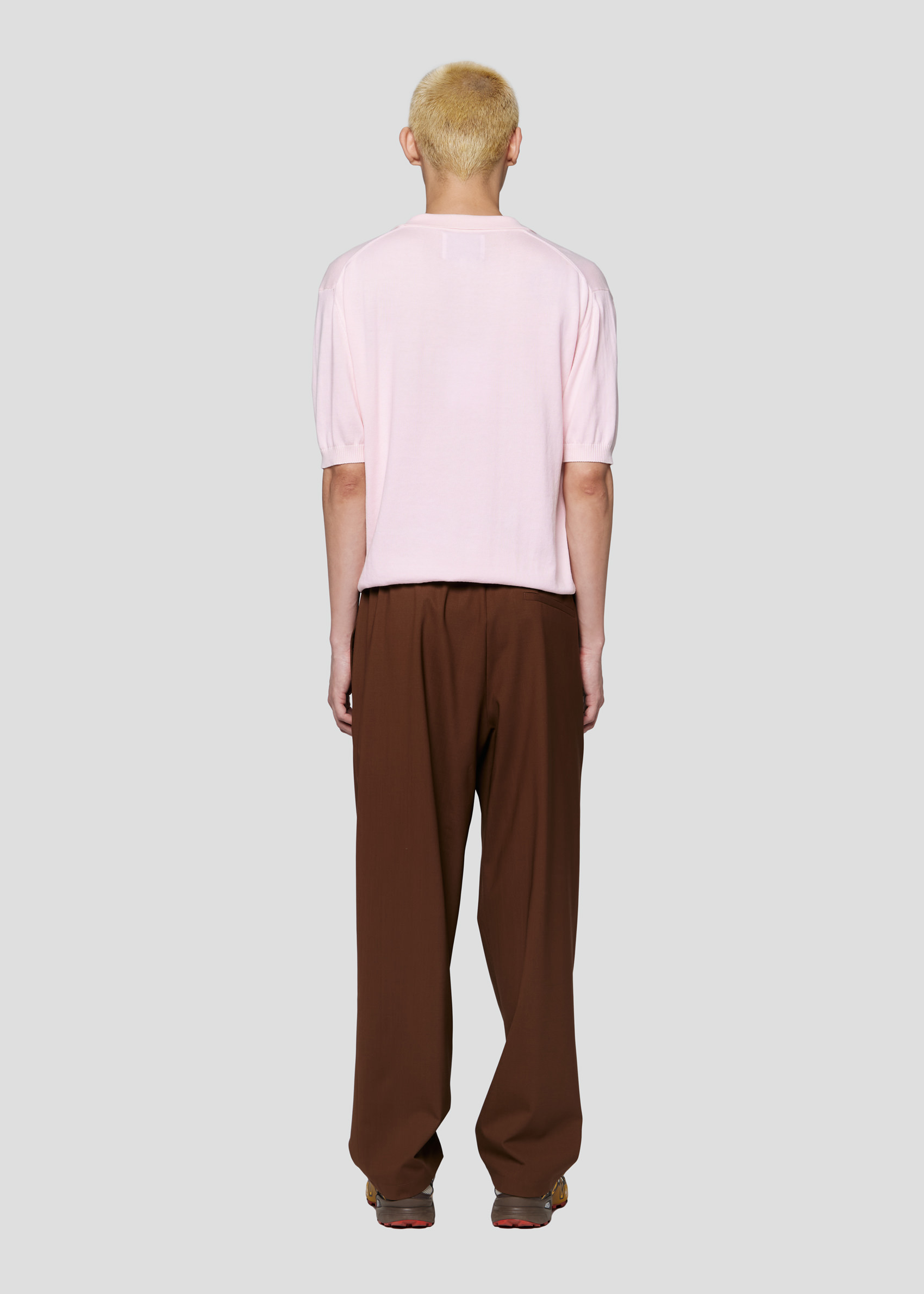 SEVEN GAUGE: COTTON SHORT SLEEVE POLO LIGHT PINK