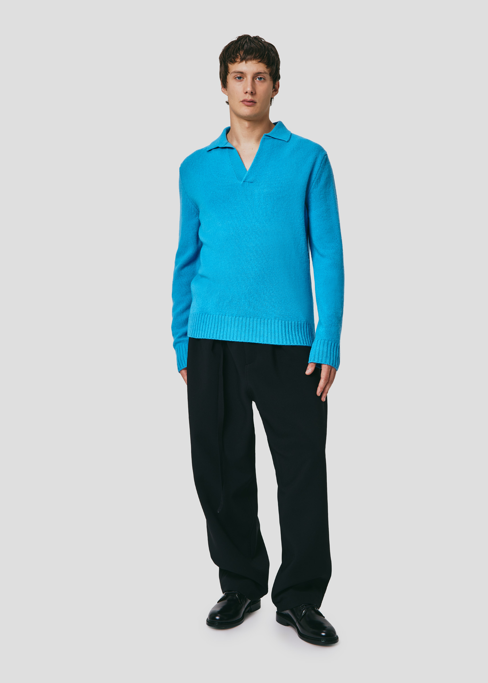 SEVEN GAUGE: WOOL POLO TURQUOISE