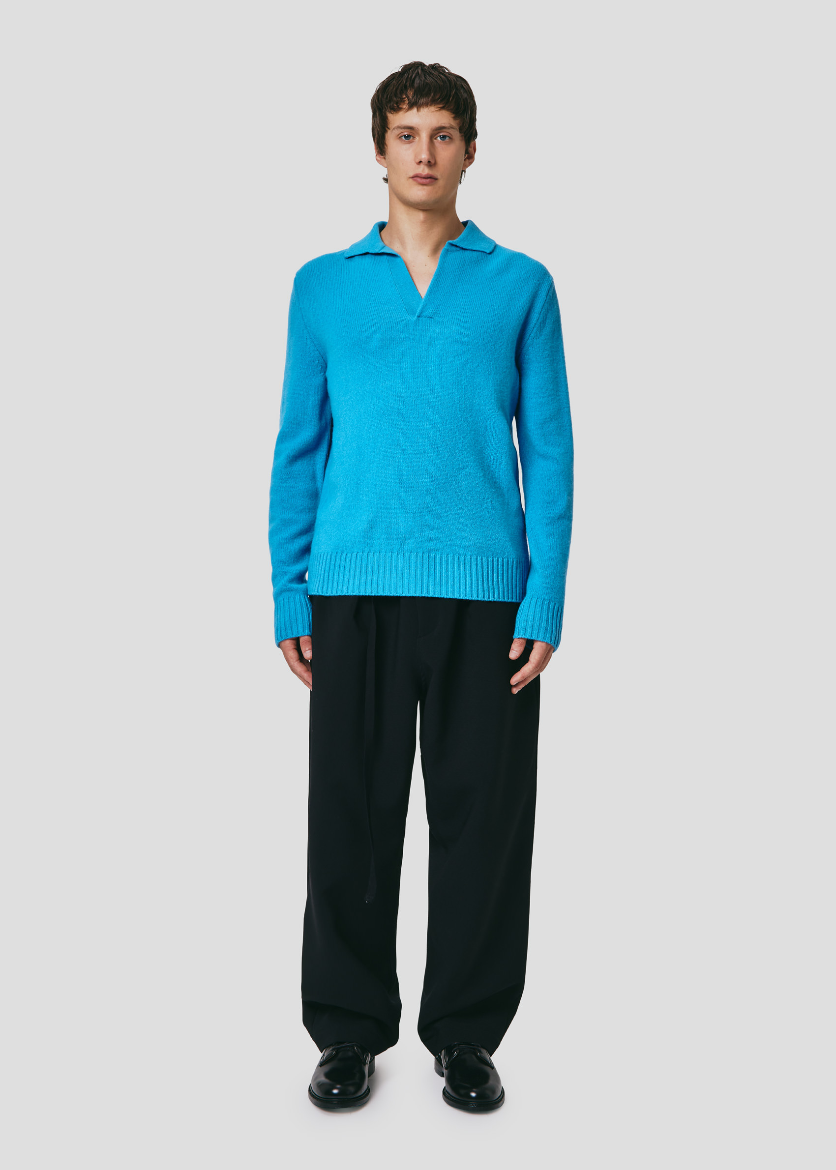 SEVEN GAUGE: WOOL POLO TURQUOISE