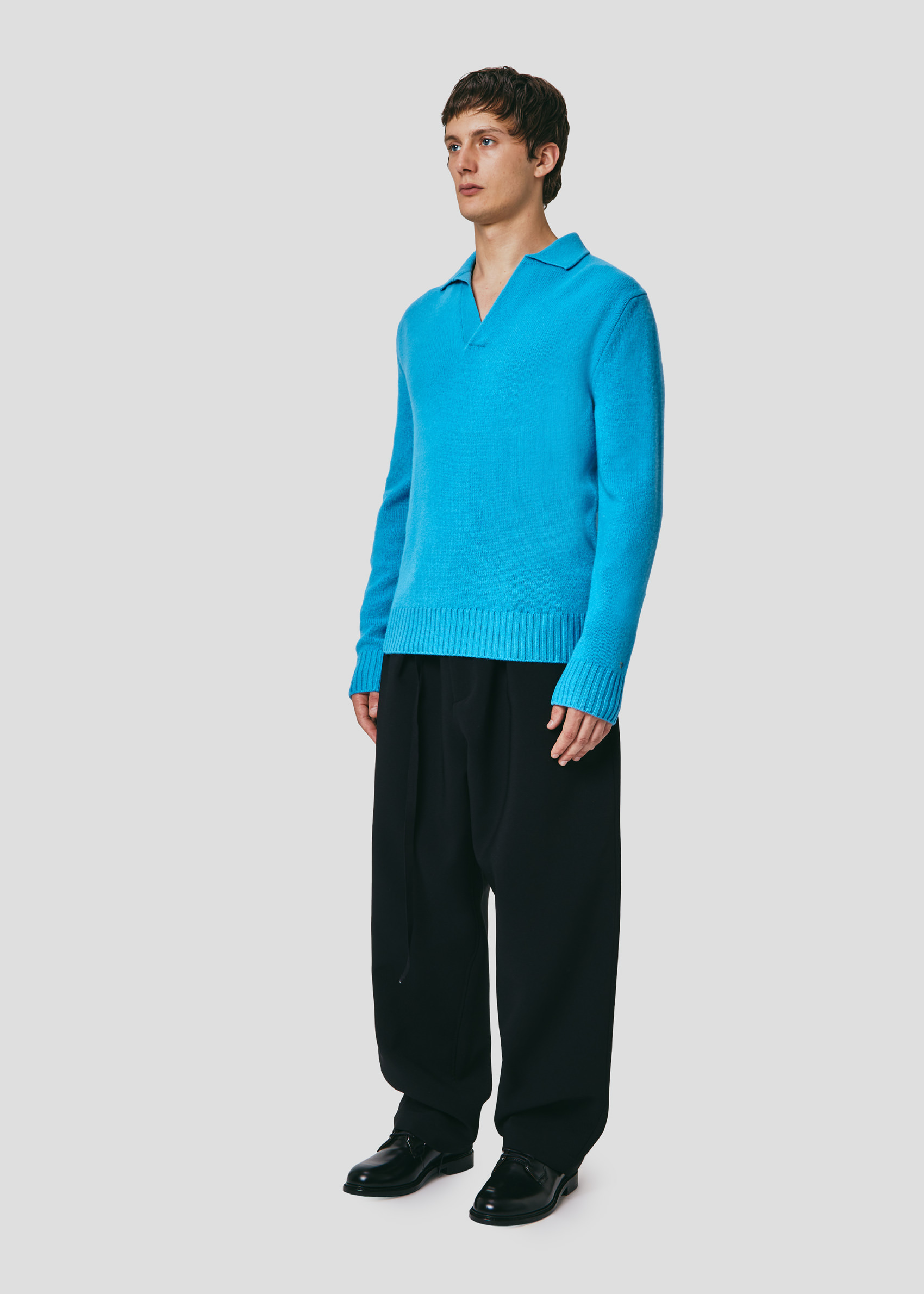 SEVEN GAUGE: WOOL POLO TURQUOISE