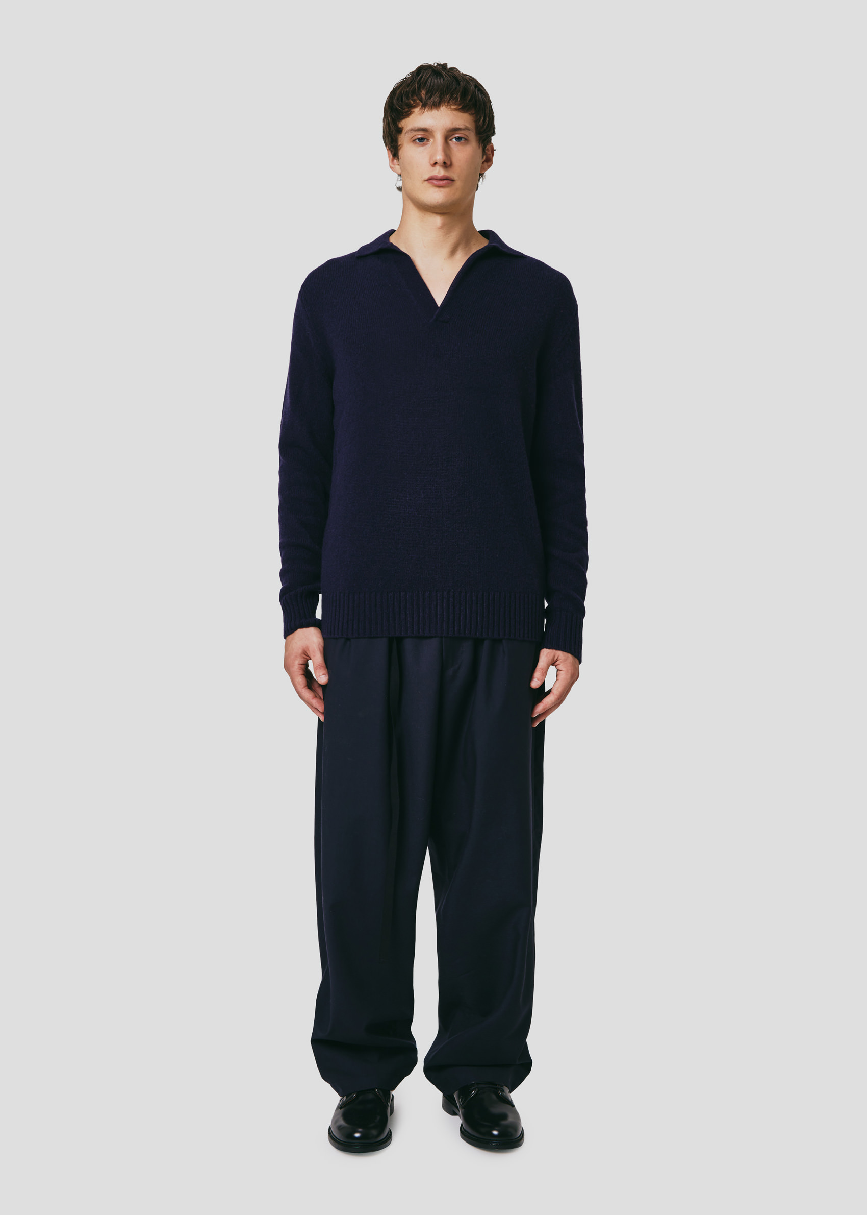 SEVEN GAUGE: POLO IN LANA BLU