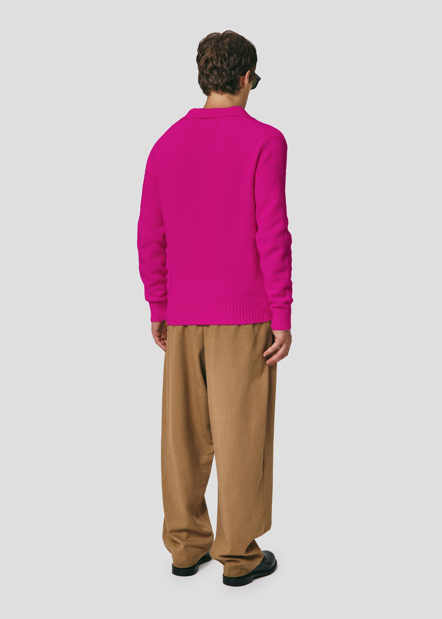 SEVEN GAUGE: POLO IN LANA FUCSIA