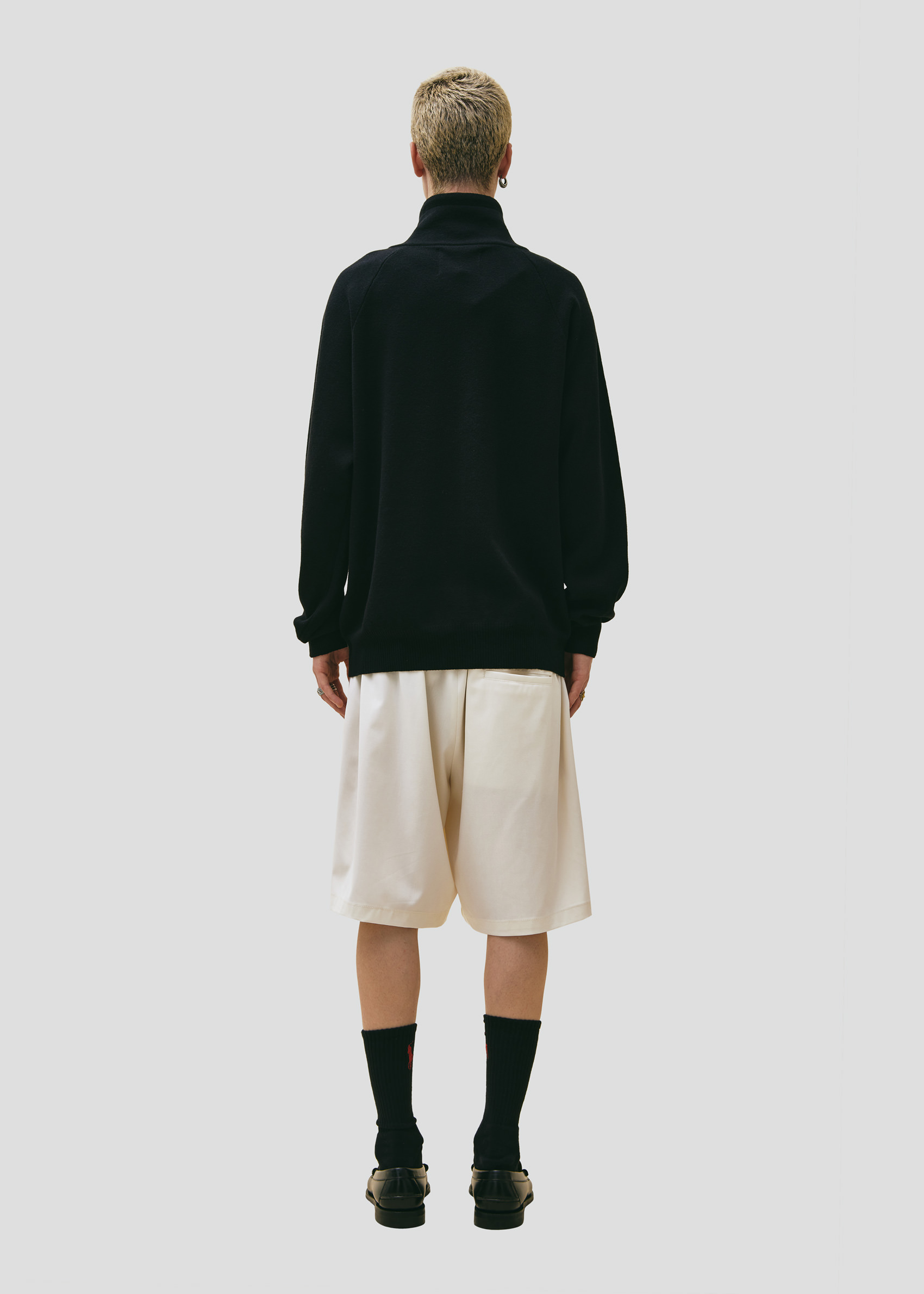SEVEN GAUGE: GIACCA FULL ZIP COSTA INGLESE COTONE LANA NERO