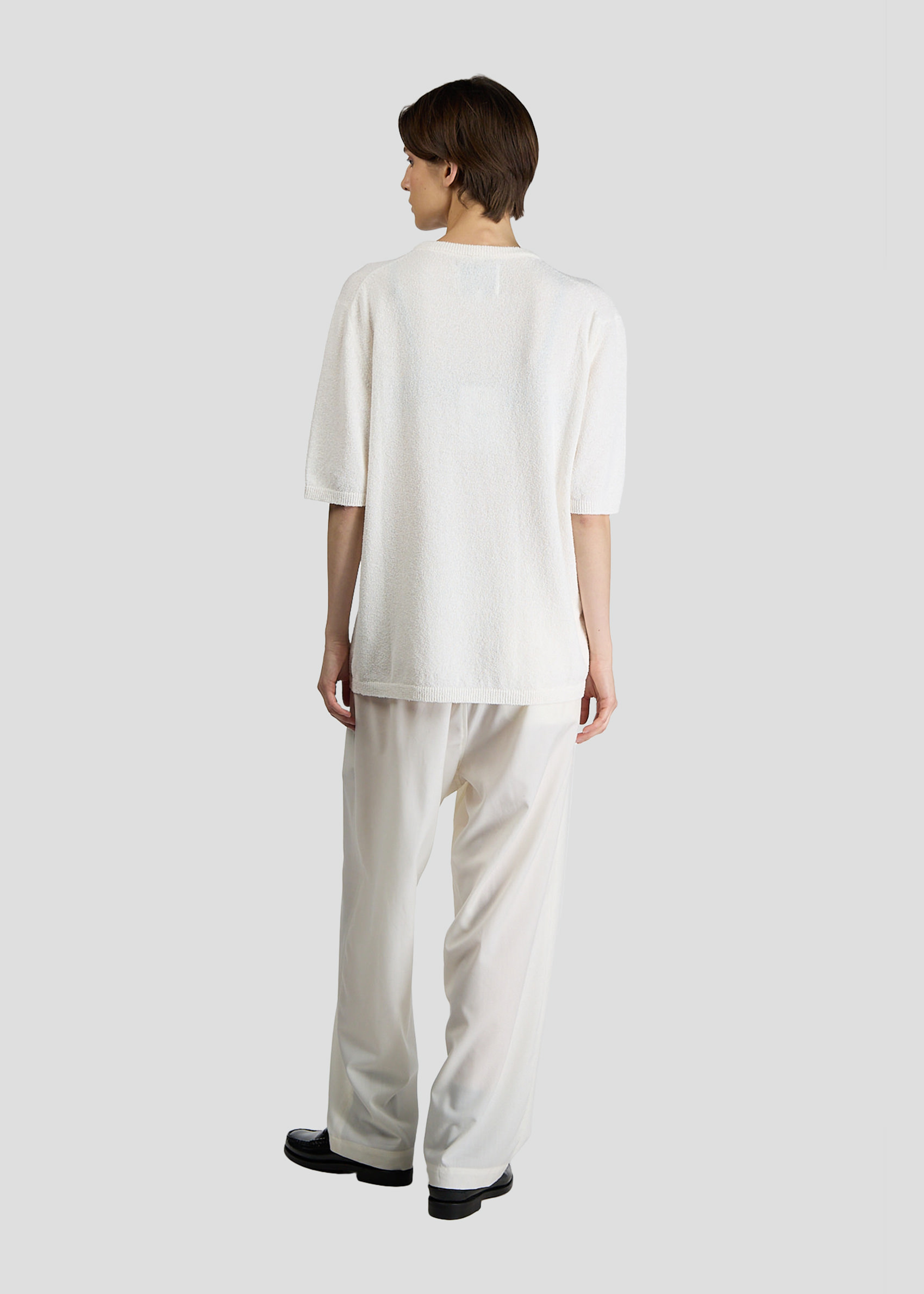 SEVEN GAUGE: BOUCLET CREWNECK SHORT SLEEVE WHITE