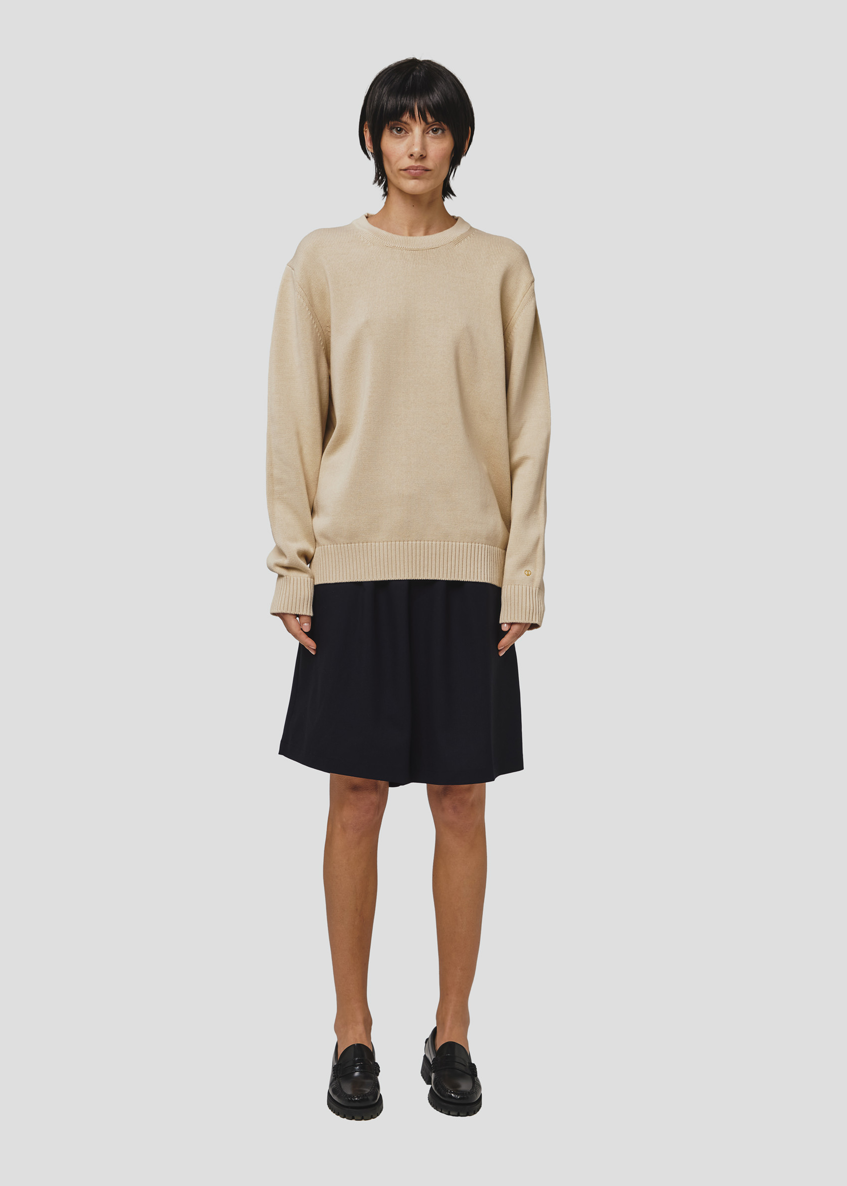 SEVEN GAUGE: PULLOVER GIROCOLLO IN COTONE CORDA