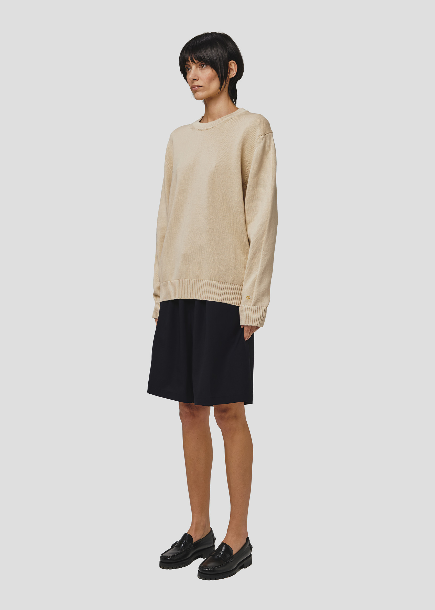 SEVEN GAUGE: PULLOVER GIROCOLLO IN COTONE CORDA