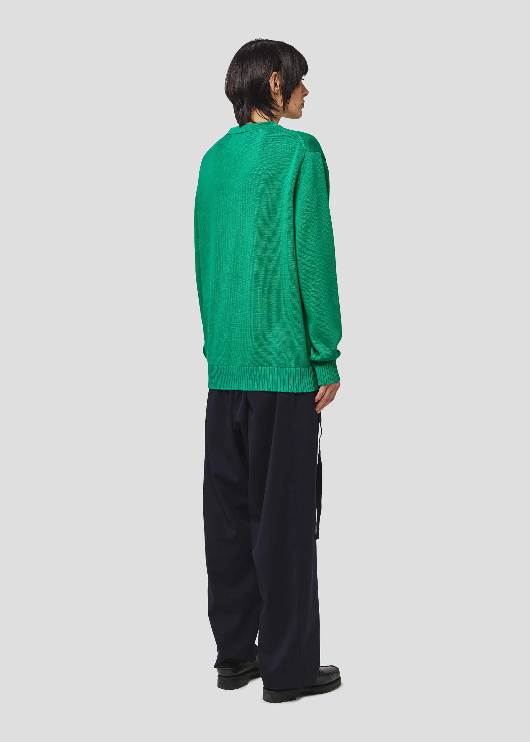 SEVEN GAUGE: PULLOVER GIROCOLLO IN COTONE VERDE
