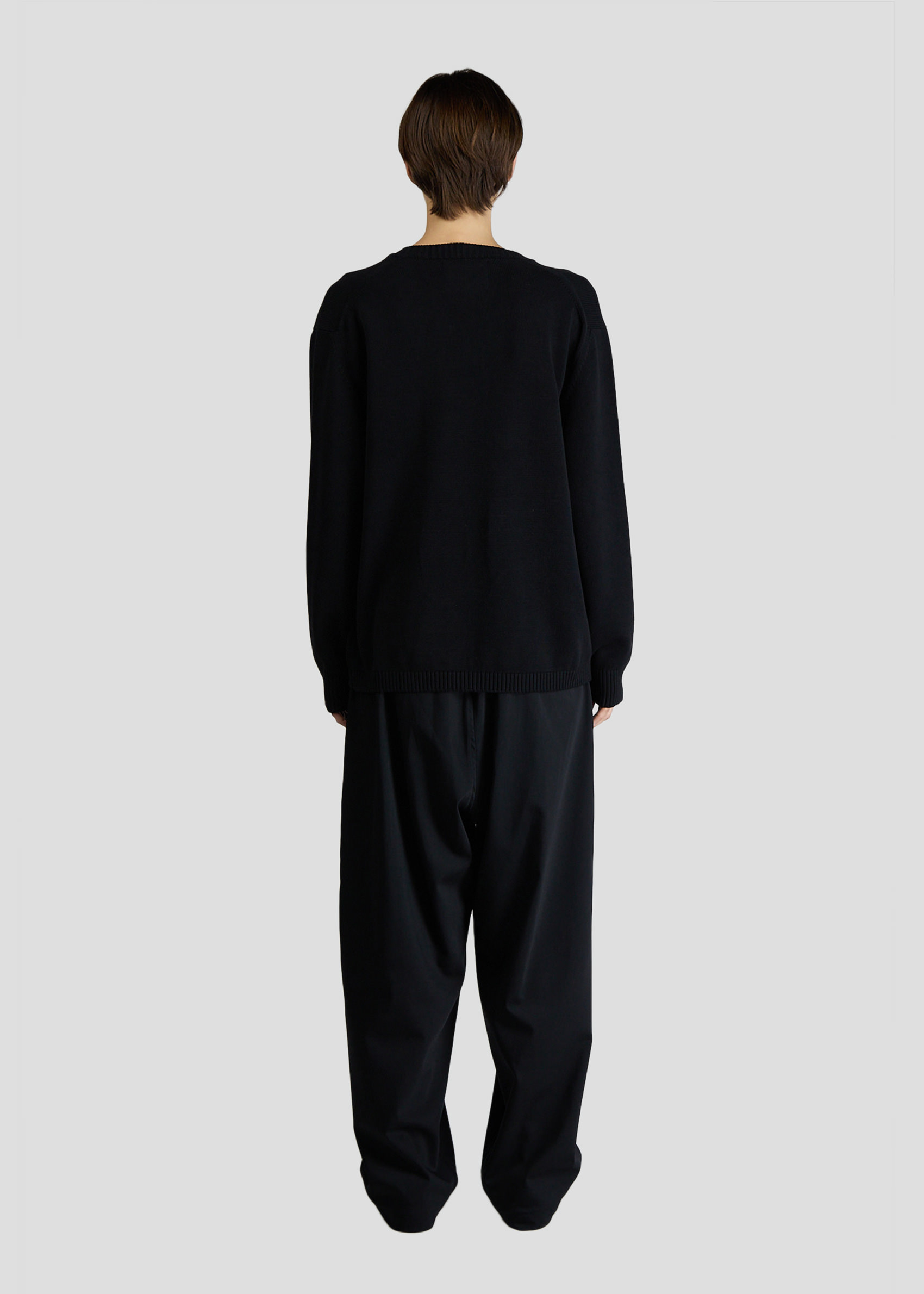 SEVEN GAUGE: COTTON PULLOVER V-NECK BLACK