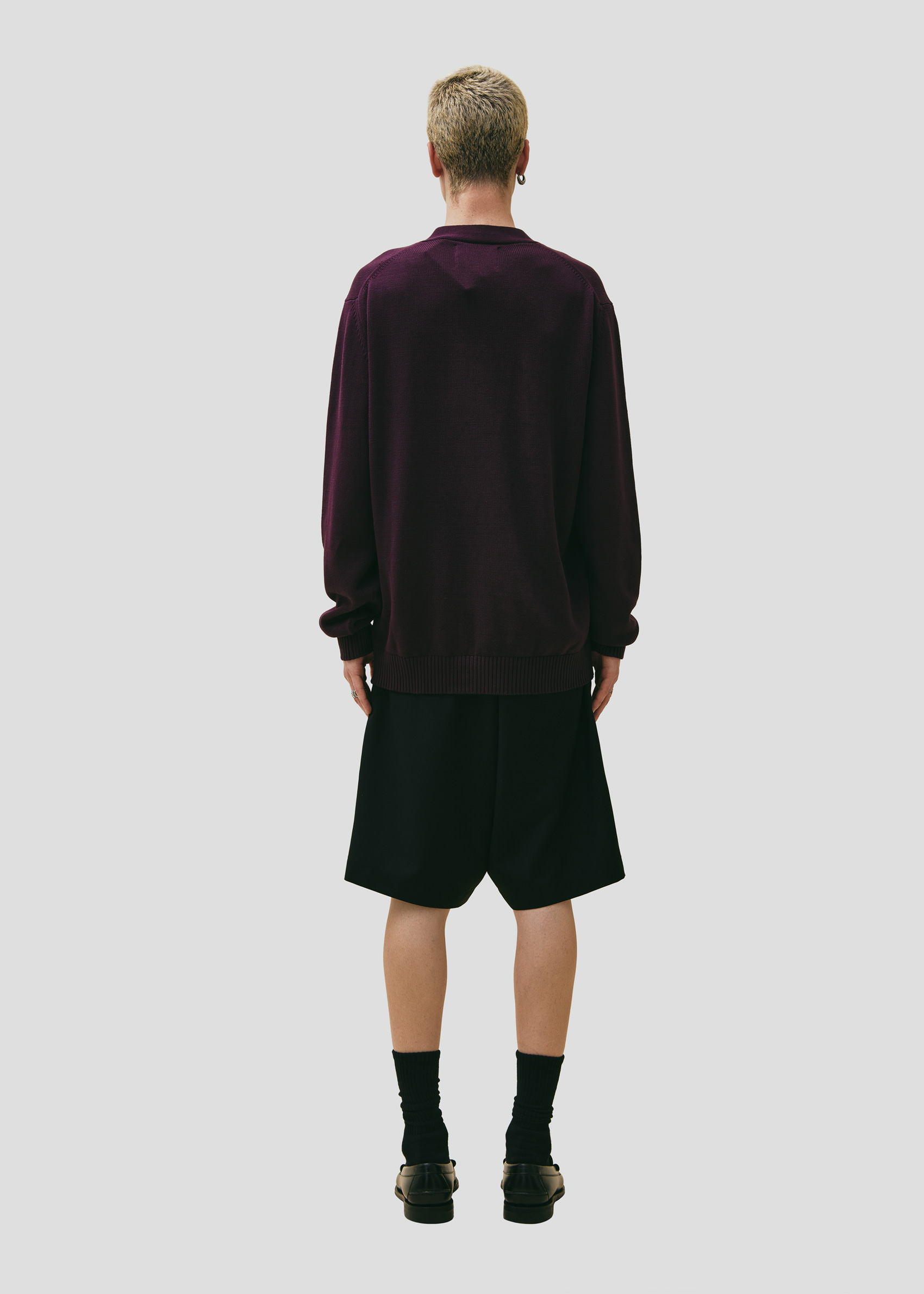 SEVEN GAUGE: PULLOVER SCOLLO IN COTONE AMARONE