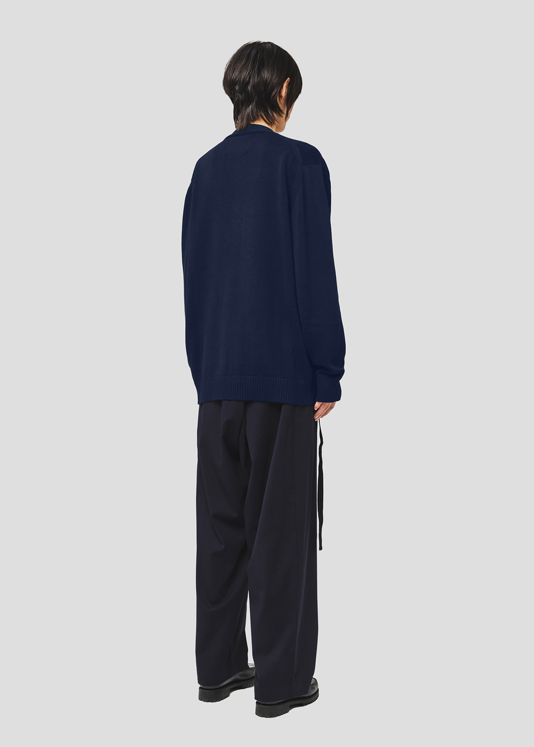 SEVEN GAUGE: PULLOVER SCOLLO IN COTONE BLU