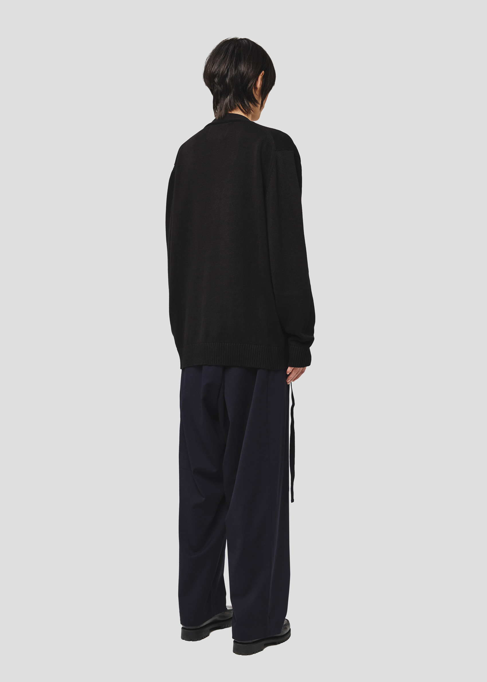 SEVEN GAUGE: PULLOVER SCOLLO A V IN COTONE NERO