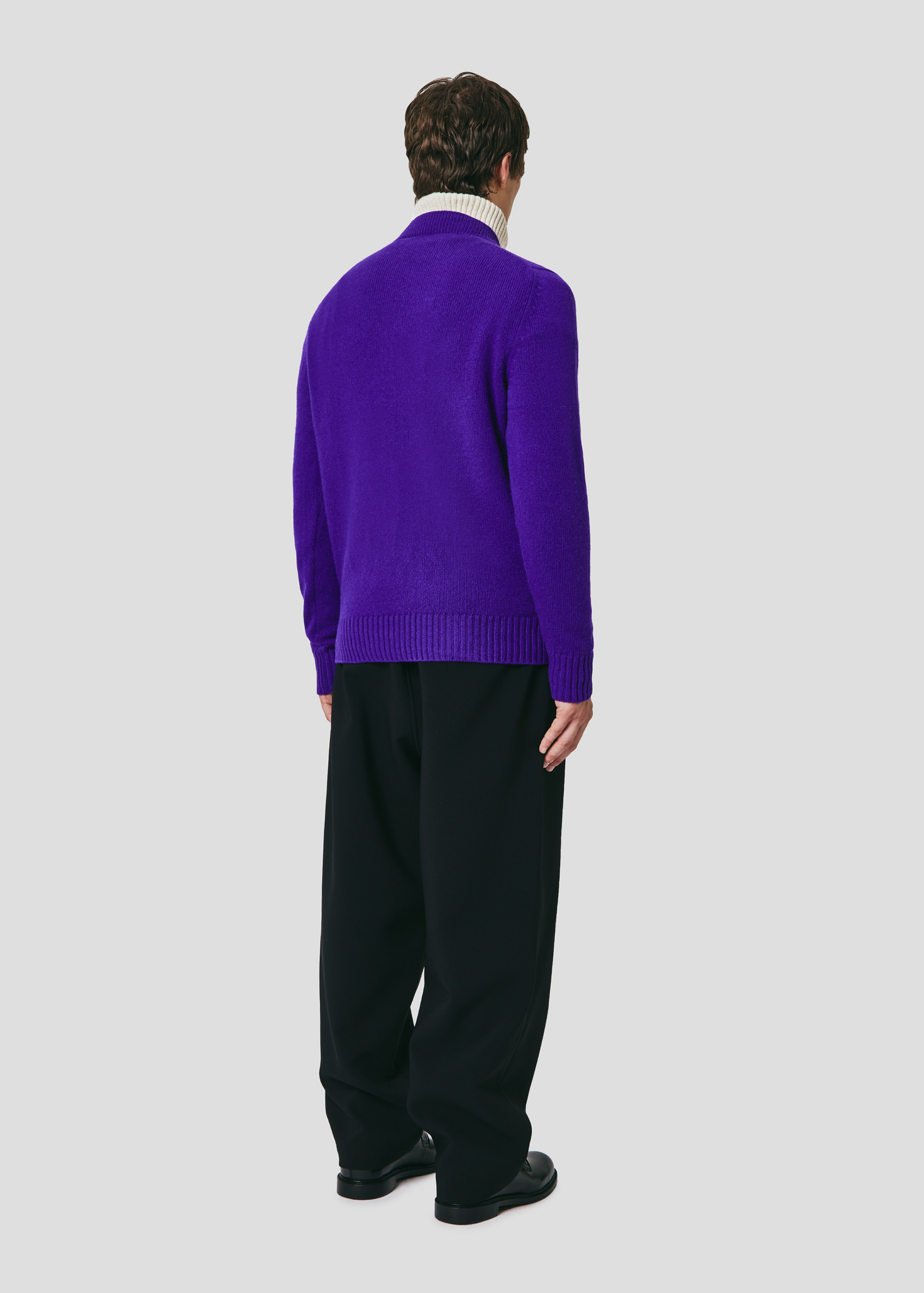 SEVEN GAUGE: PULLOVER SCOLLO A V VIOLA