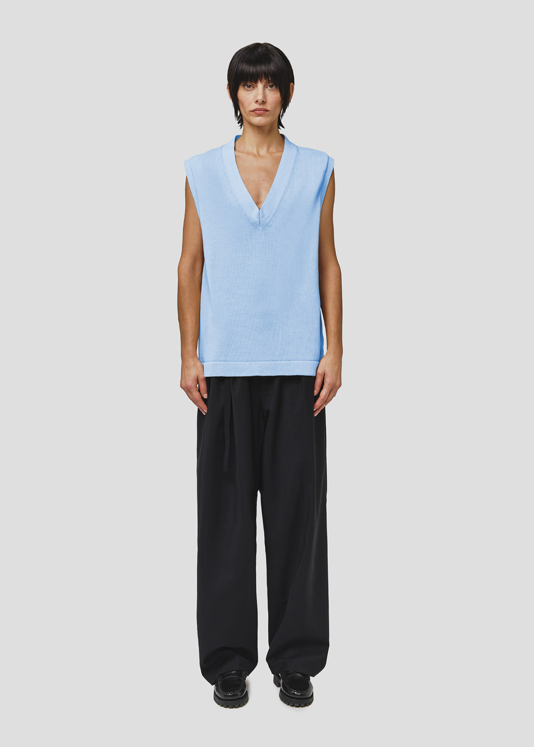 SEVEN GAUGE: GILET IN COTONE AZZURRO