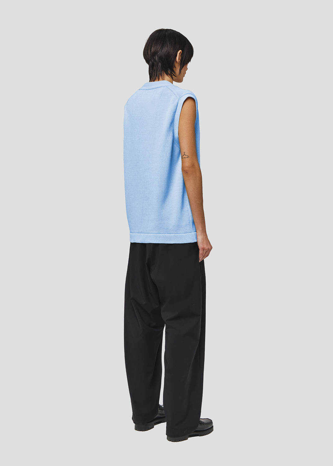 SEVEN GAUGE: GILET IN COTONE AZZURRO