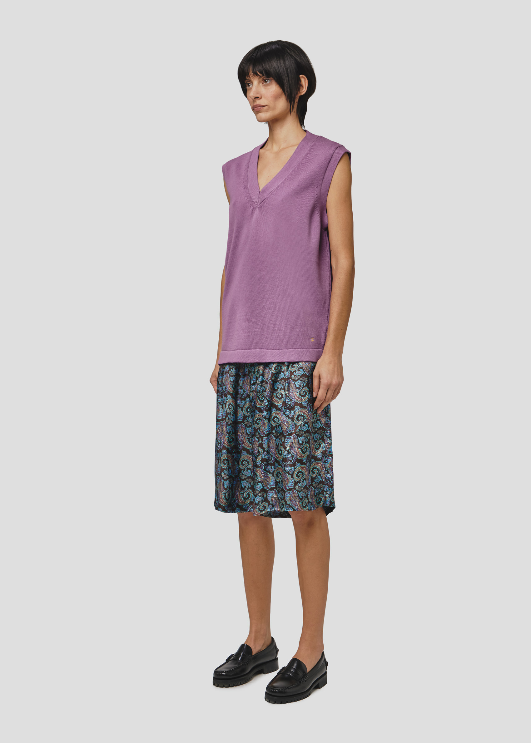 SEVEN GAUGE: GILET IN COTONE MALVA
