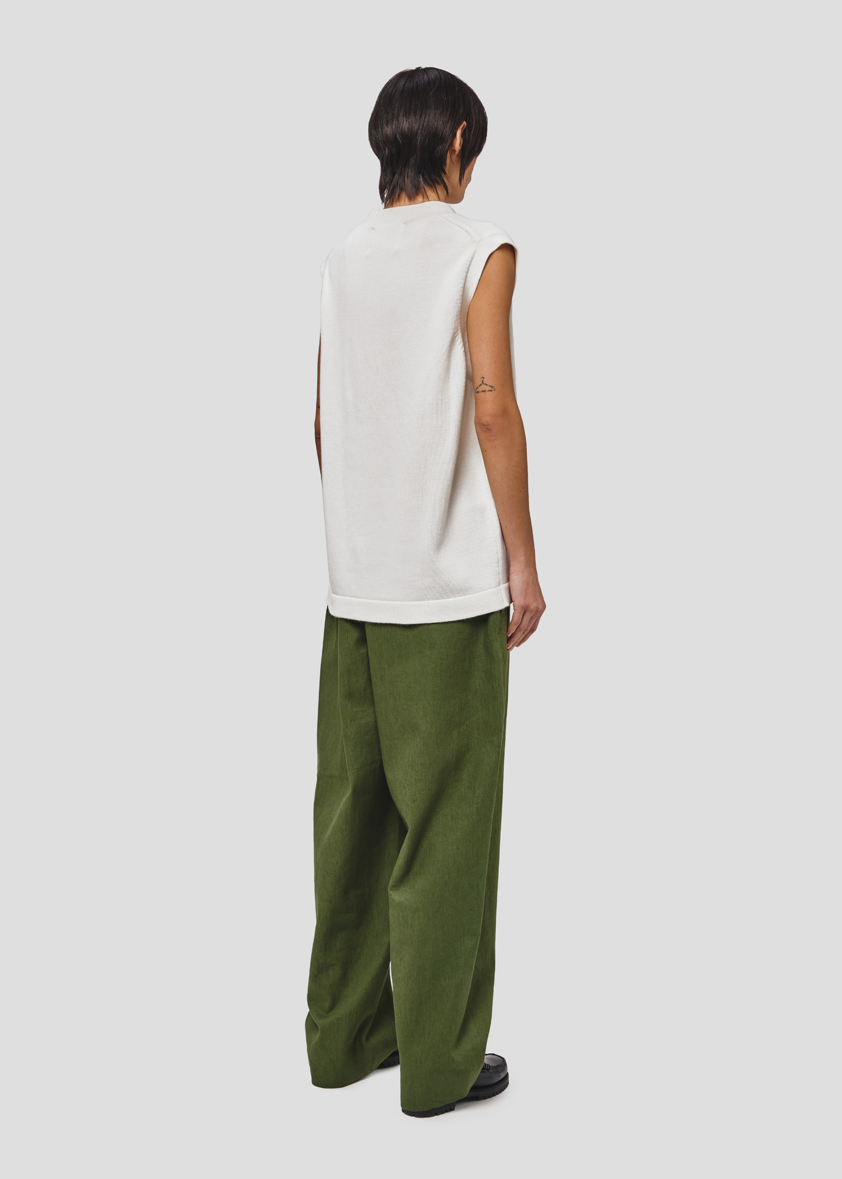 SEVEN GAUGE: GILET IN COTONE PANNA