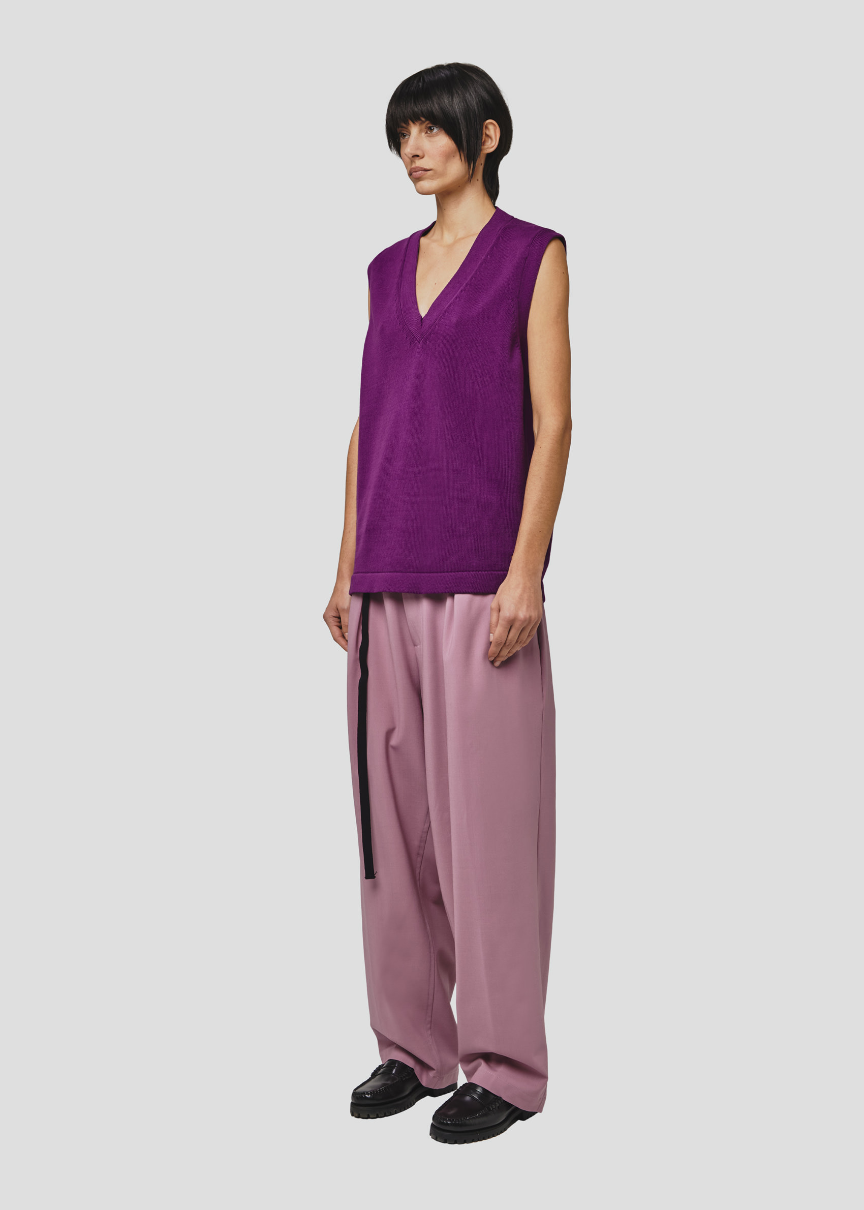 SEVEN GAUGE: GILET IN COTONE VIOLA