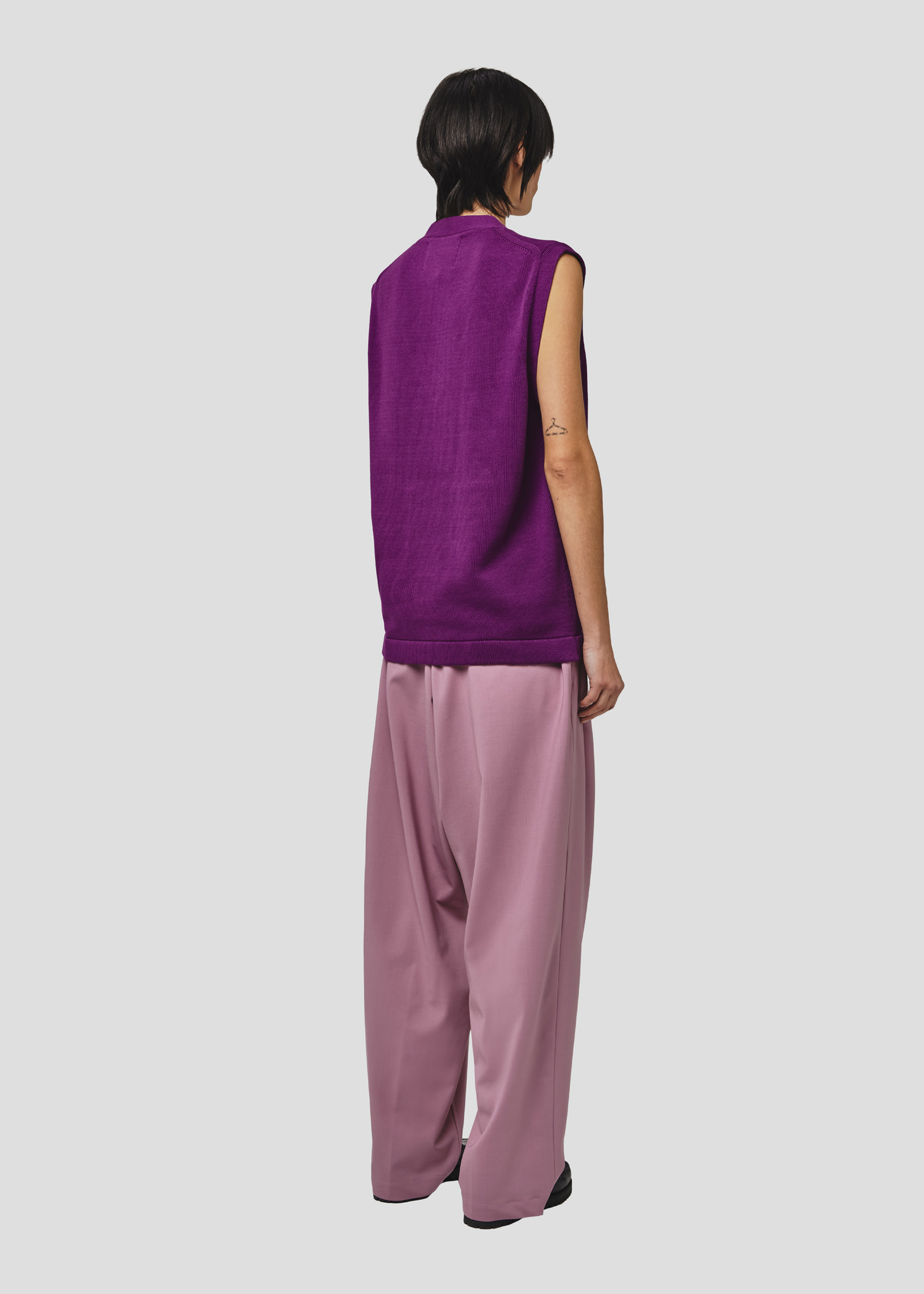SEVEN GAUGE: GILET IN COTONE VIOLA