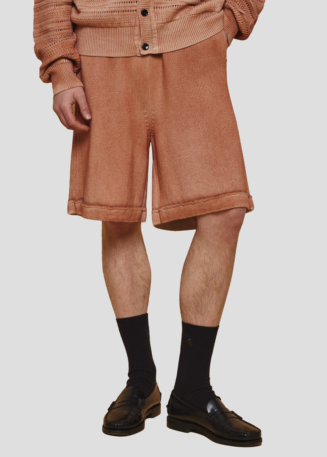 SEVEN GAUGE: SHORT IN MAGLIA EFFETTO A SPRUZZO BRUCIATO