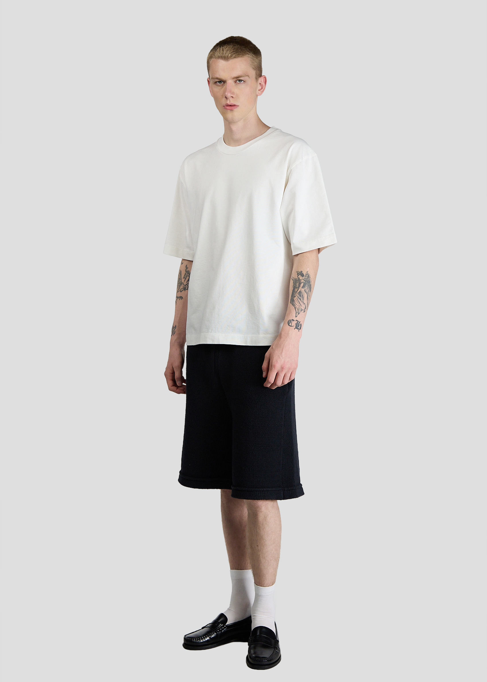 SEVEN GAUGE: T-SHIRT GIROCOLLO MANICA CORTA HEAVY JERSEY BIANCO
