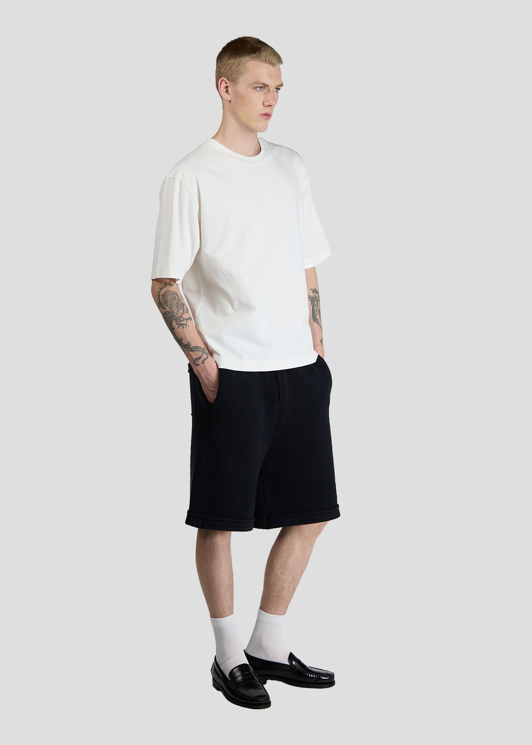 SEVEN GAUGE: T-SHIRT GIROCOLLO MANICA CORTA HEAVY JERSEY BIANCO