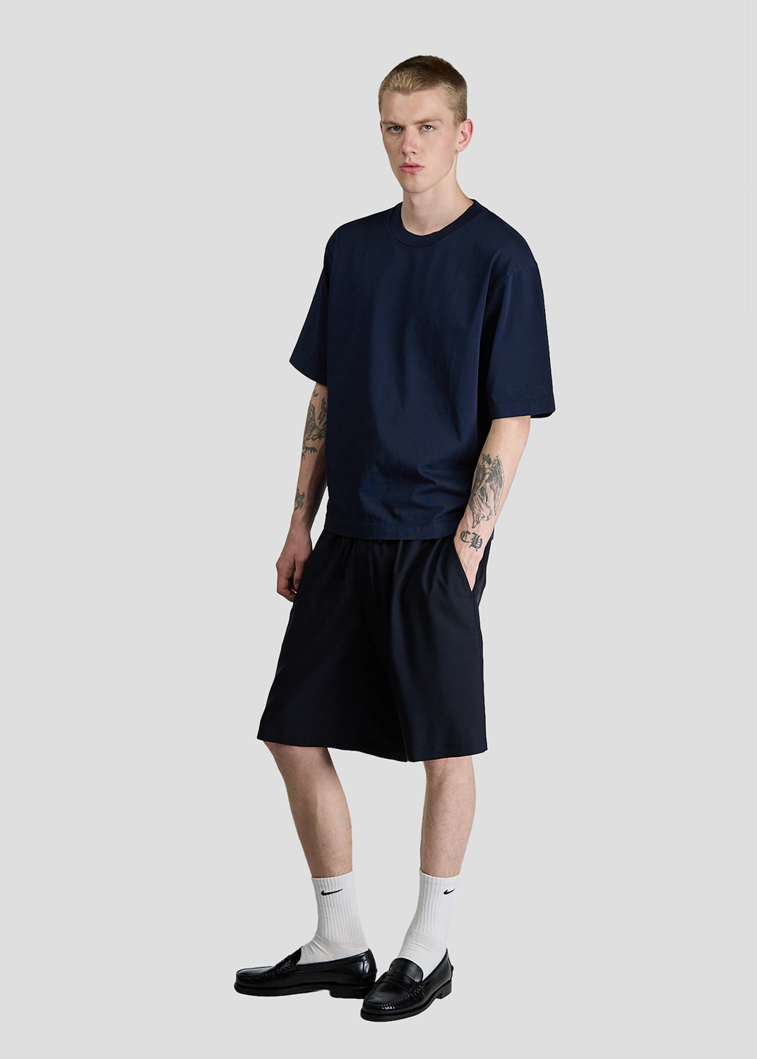 SEVEN GAUGE: T-SHIRT CREWNECK SHORT SLEEVE HEAVY JERSEY BLUE