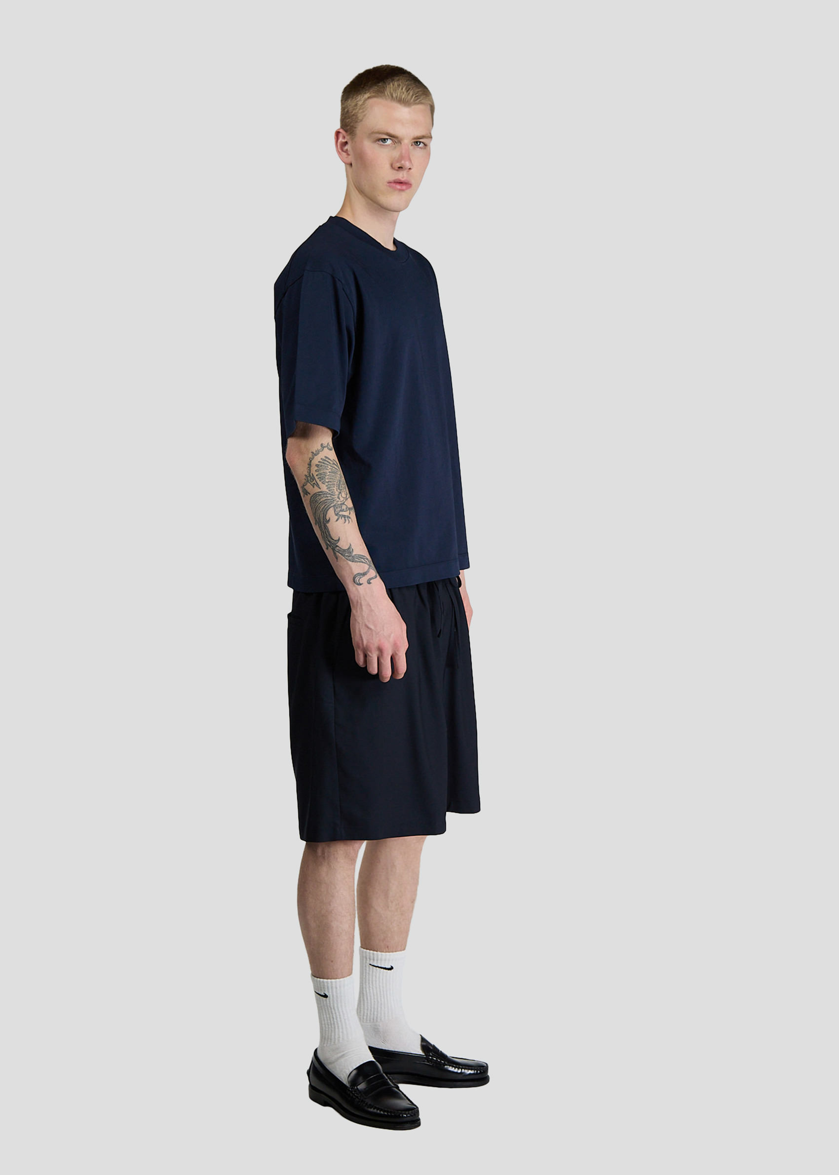 SEVEN GAUGE: T-SHIRT GIROCOLLO MANICA CORTA HEAVY JERSEY BLU