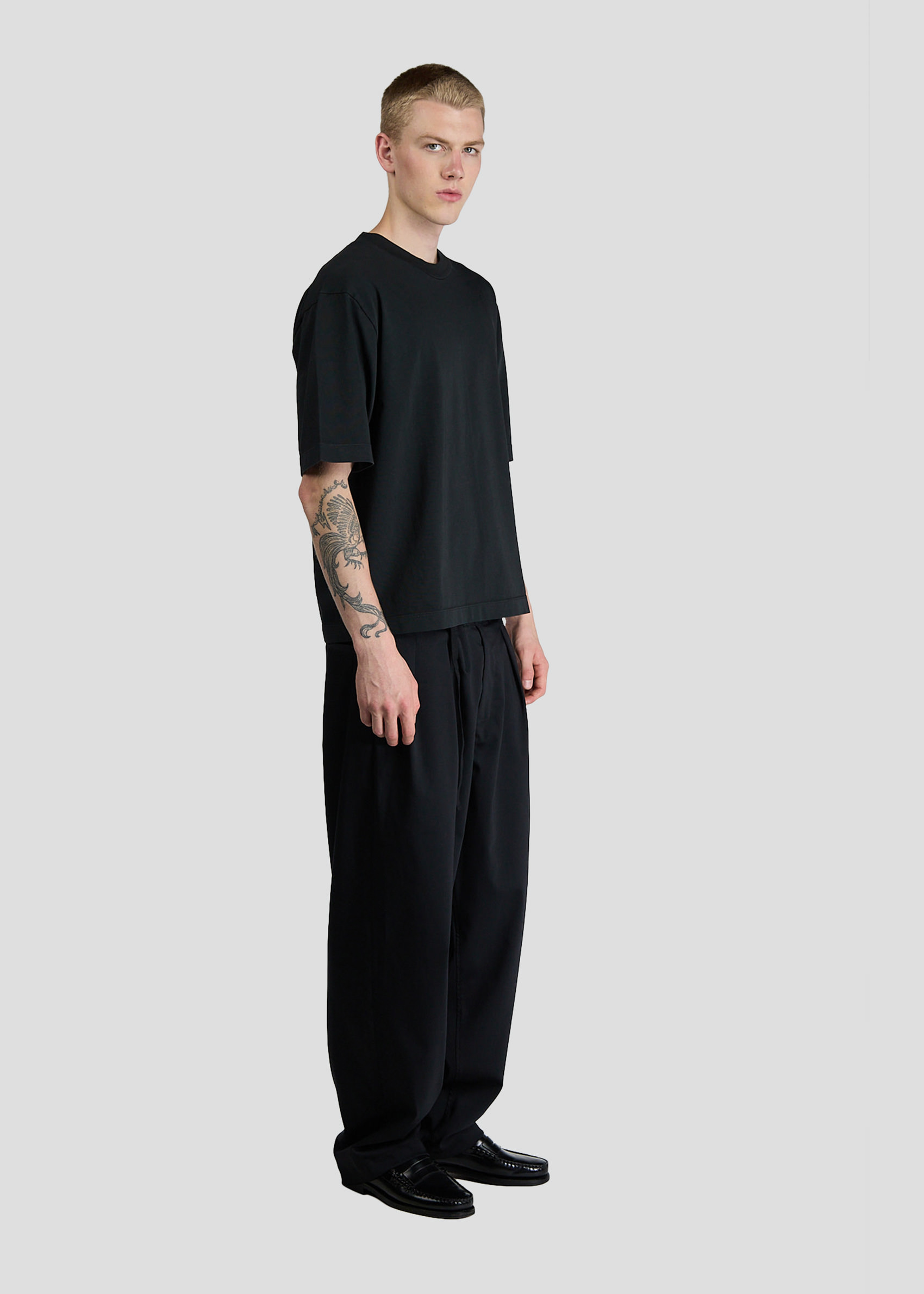 SEVEN GAUGE: T-SHIRT CREWNECK SHORT SLEEVE HEAVY JERSEY BLACK