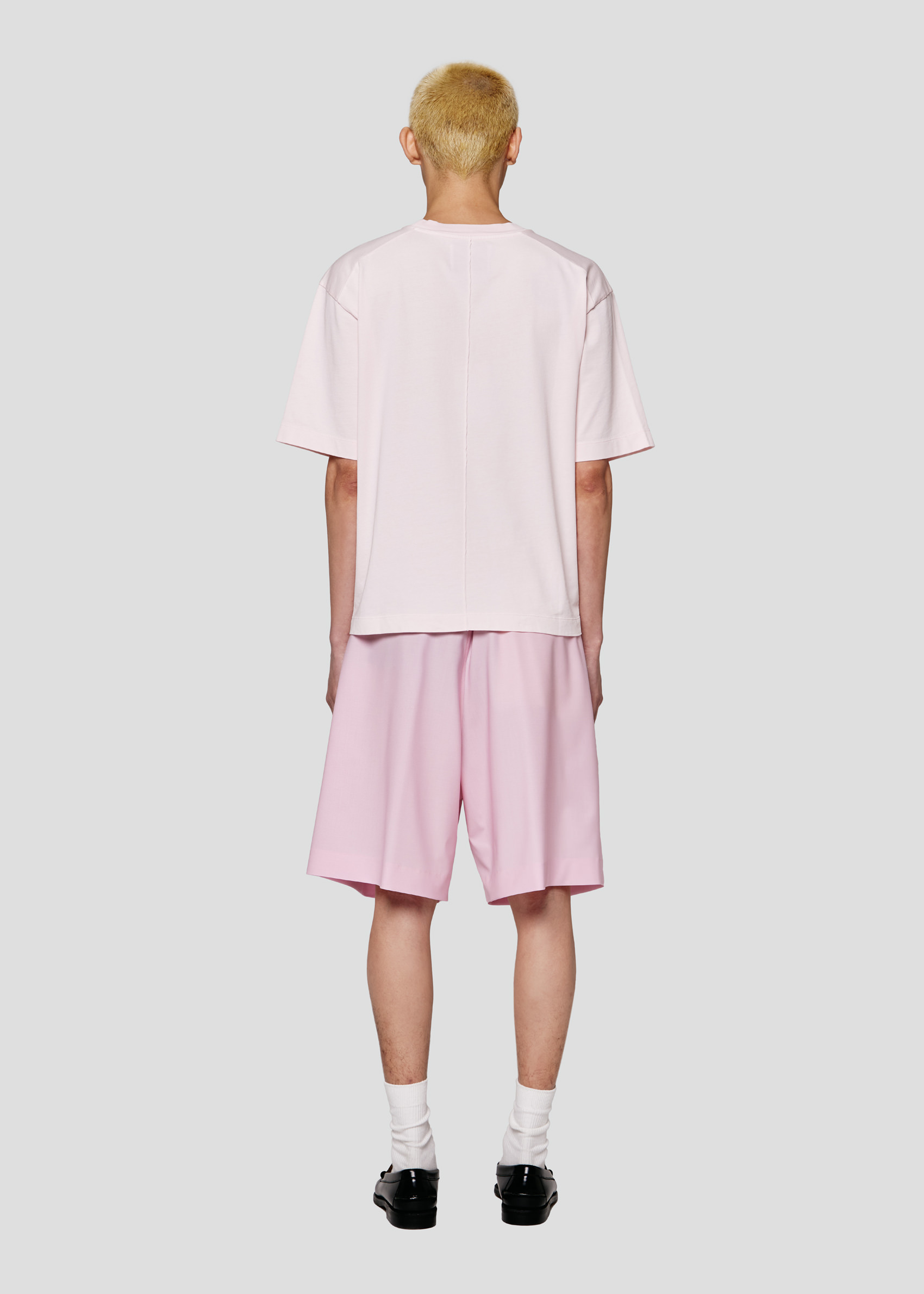 SEVEN GAUGE: T-SHIRT GIROCOLLO MANICA CORTA HEAVY JERSEY ROSA CHIARO