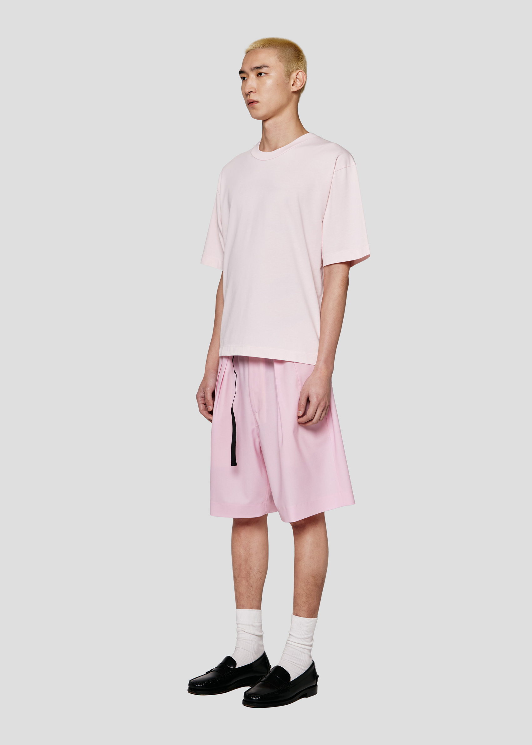 SEVEN GAUGE: T-SHIRT GIROCOLLO MANICA CORTA HEAVY JERSEY ROSA CHIARO