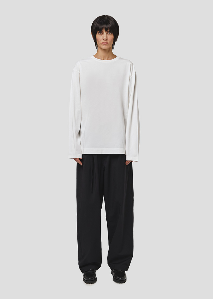 SEVEN GAUGE: T-SHIRT GIROCOLLO MANICA LUNGA BIANCO