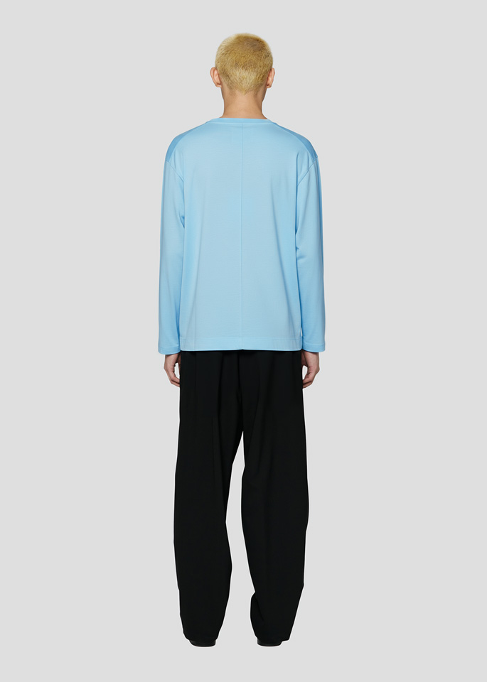 SEVEN GAUGE: T-SHIRT CREWNECK LONG SLEEVE HEAVY JERSEY LIGHT BLUE