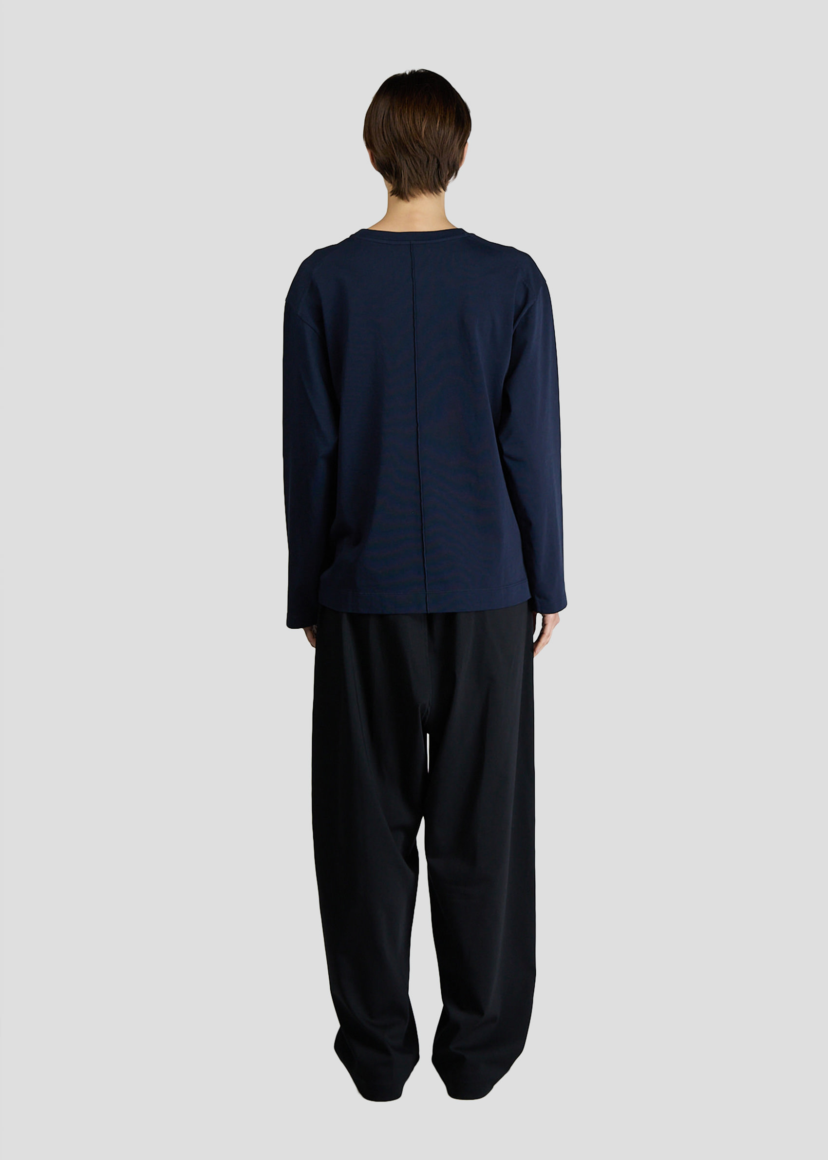 SEVEN GAUGE: T-SHIRT GIROCOLLO MANICA LUNGA HEAVY JERSEY BLU