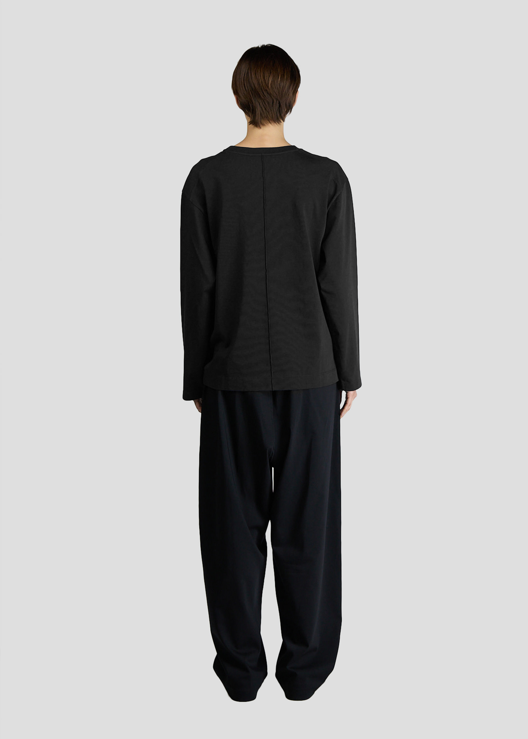 SEVEN GAUGE: T-SHIRT CREWNECK LONG SLEEVE HEAVY JERSEY BLACK