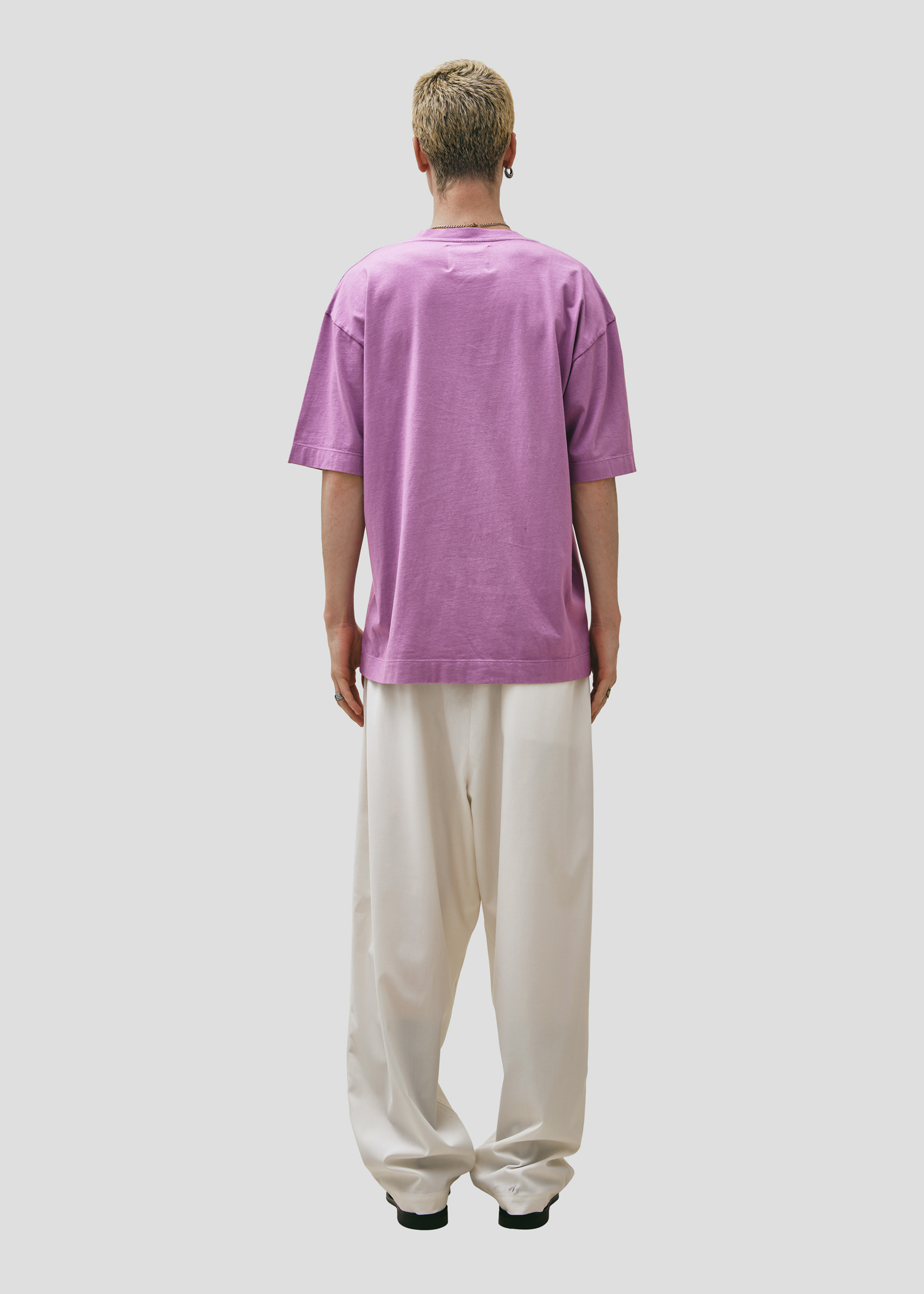 SEVEN GAUGE: T-SHIRT SCOLLO A V MANICA CORTA ROSA ANTICO