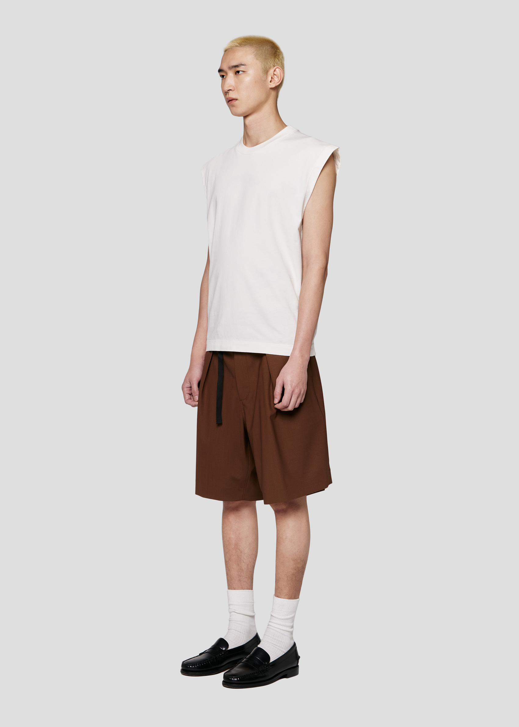 SEVEN GAUGE: T-SHIRT SENZA MANICHE HEAVY JERSEY BIANCO