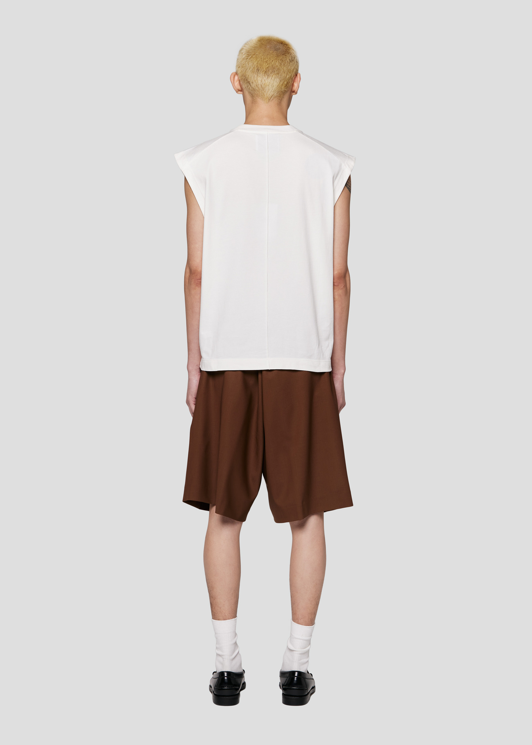 SEVEN GAUGE: T-SHIRT SENZA MANICHE HEAVY JERSEY BIANCO