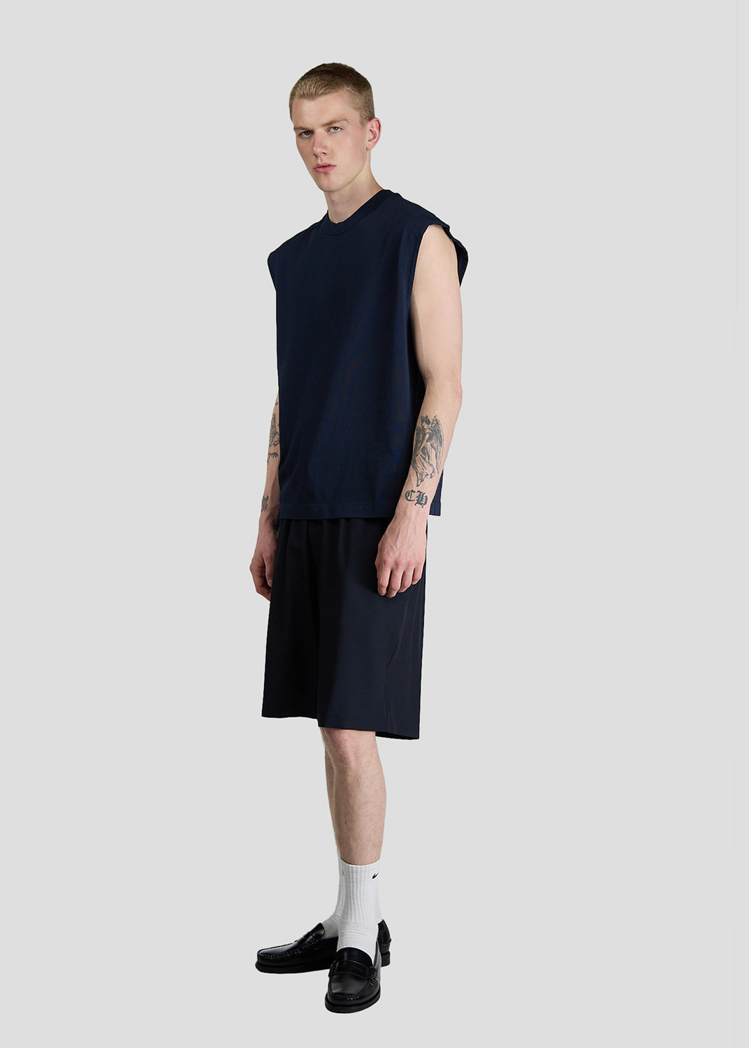 SEVEN GAUGE: T-SHIRT SLEEVELESS HEAVY JERSEY BLUE