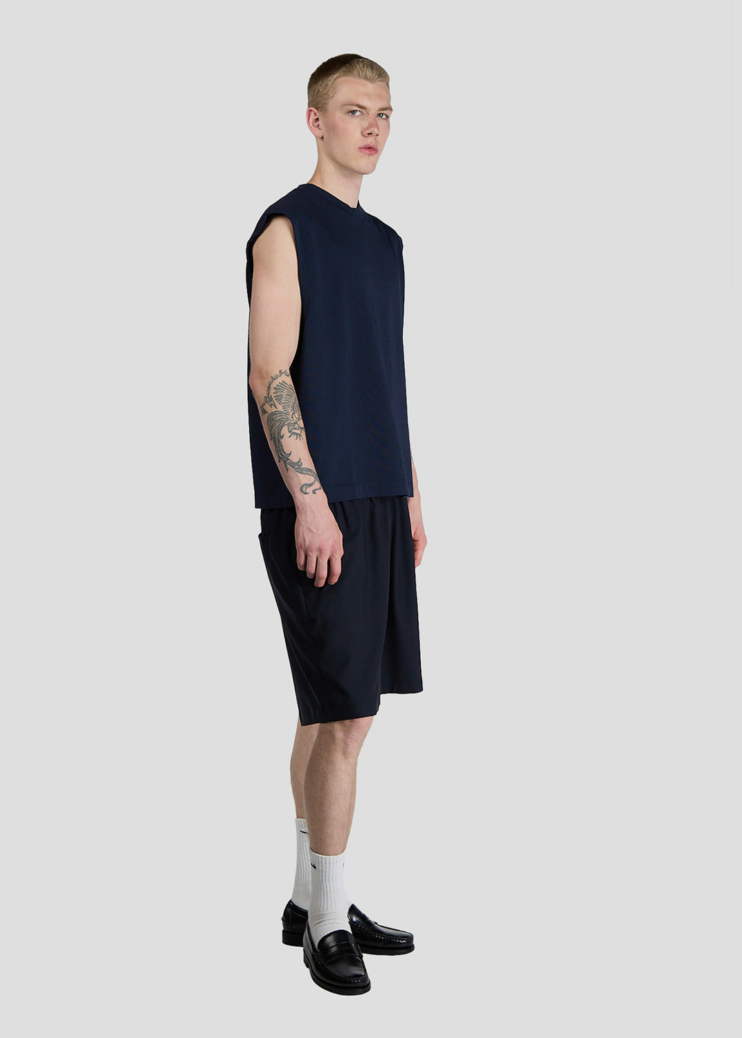 SEVEN GAUGE: T-SHIRT SLEEVELESS HEAVY JERSEY BLUE